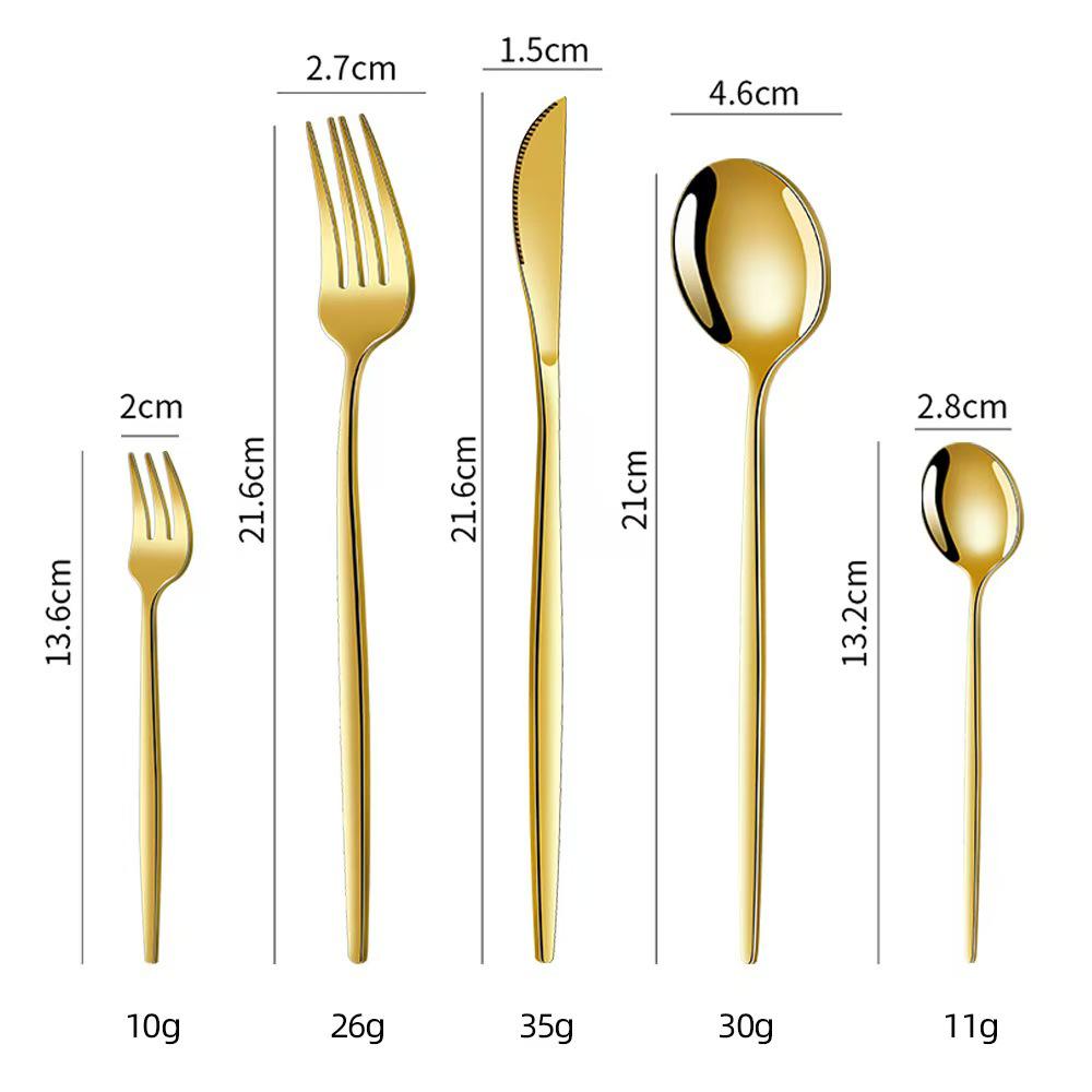 Portugal Stainless Steel 30-Piece Cutlery Set: Western Steak Knife, Fork, Spoon in Gift Box
