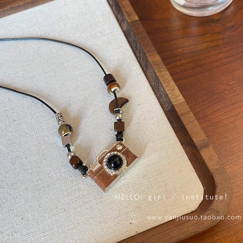 Vintage Personality Camera Splicing Adjustable Necklace Male Niche Hip Hop Hottie Sweet Cool Sweater Chain Female