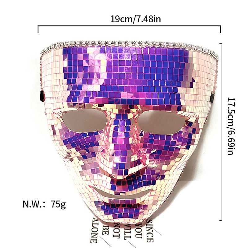 

Disco Ball Glitter Mirror Face Mask Festival Masquerade Masks For Cosplay Party Rave Night Club Mask Dj Accessories A1