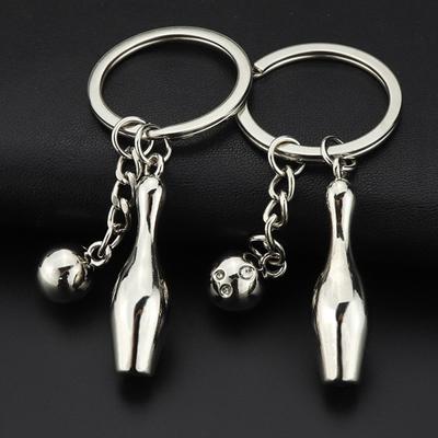 Kreativer Legierungs-Bowlingkugel-Anhänger Auto-Schlüsselanhänger Handtaschen-Taschen-Ornament Schlüsselanhänger Sportliebhaber Club Geschenk Bowlingkugel-Anhänger