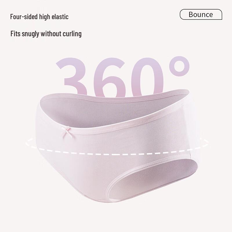 LANGSHA Damskie majtki z czystej bawełny, antybakteryjne, średnio wysokie, 7 sztuk