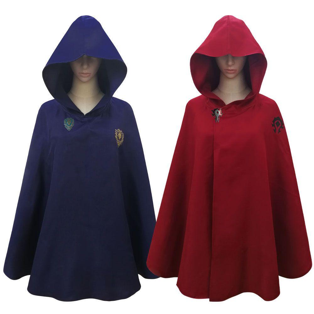 Warcraft World Of Union Camp Cosplay Costume Fitting Cape Halloween Red Blue And