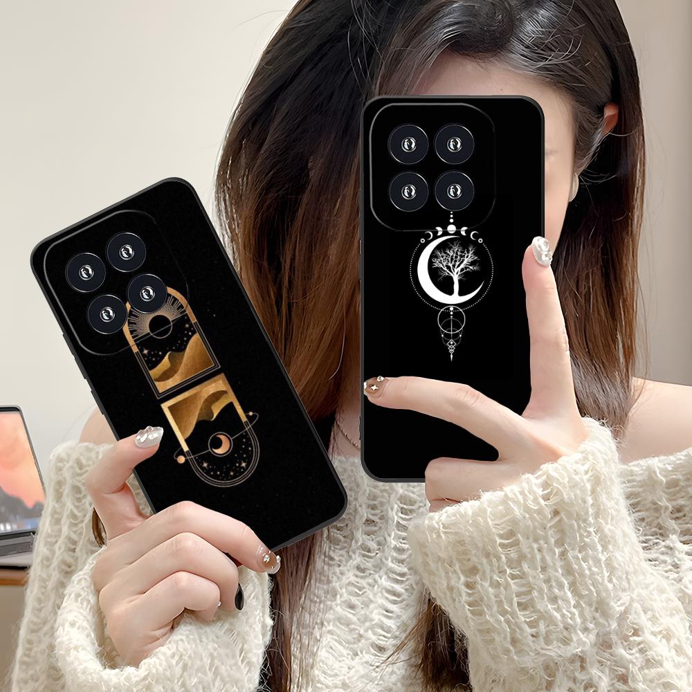 Sun Moon Mobile Cell Phone Case for Xiaomi 15 14 13 12 Mi 11 T Ultra Lite Pro S X 5G Colorful Printing Cover Pretty Luxury Cover
