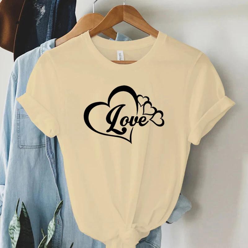 Lover Heart Graphic Summer T Shirts Women Hearts Gift Short Sleeve Tshirt Round Neck Classic Tops Lover Heart Essential Tshirt