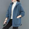 Plus Size Long Sleeve Jacket Women's Autumn Winter Outerwear Lamb Velvet Sweatshirt Korean Spring Fall Loose Warm Coat