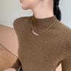 New Women's Slim Fit Cashmere Knit Half-High Neck Sweater for Autumn and Winter