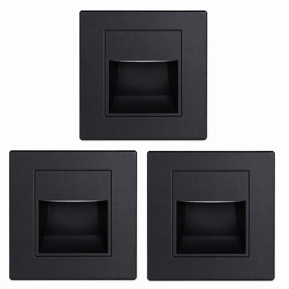 3 Pcs 3000K Warm White Stair Lights Embedded Stair Step Lamps LED Step Lights Patio