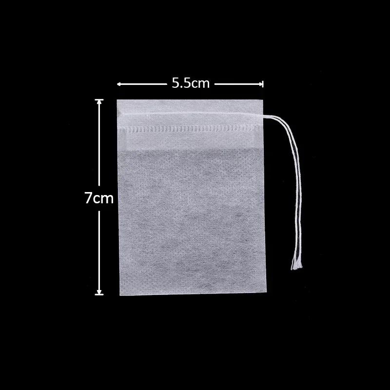 

Disposable Teabags Non-woven Fabric Tea Filter Bags for Coffee Spice with Drawstring Filters Kitchen Sealing Bag Teabag Teaware 50PCS