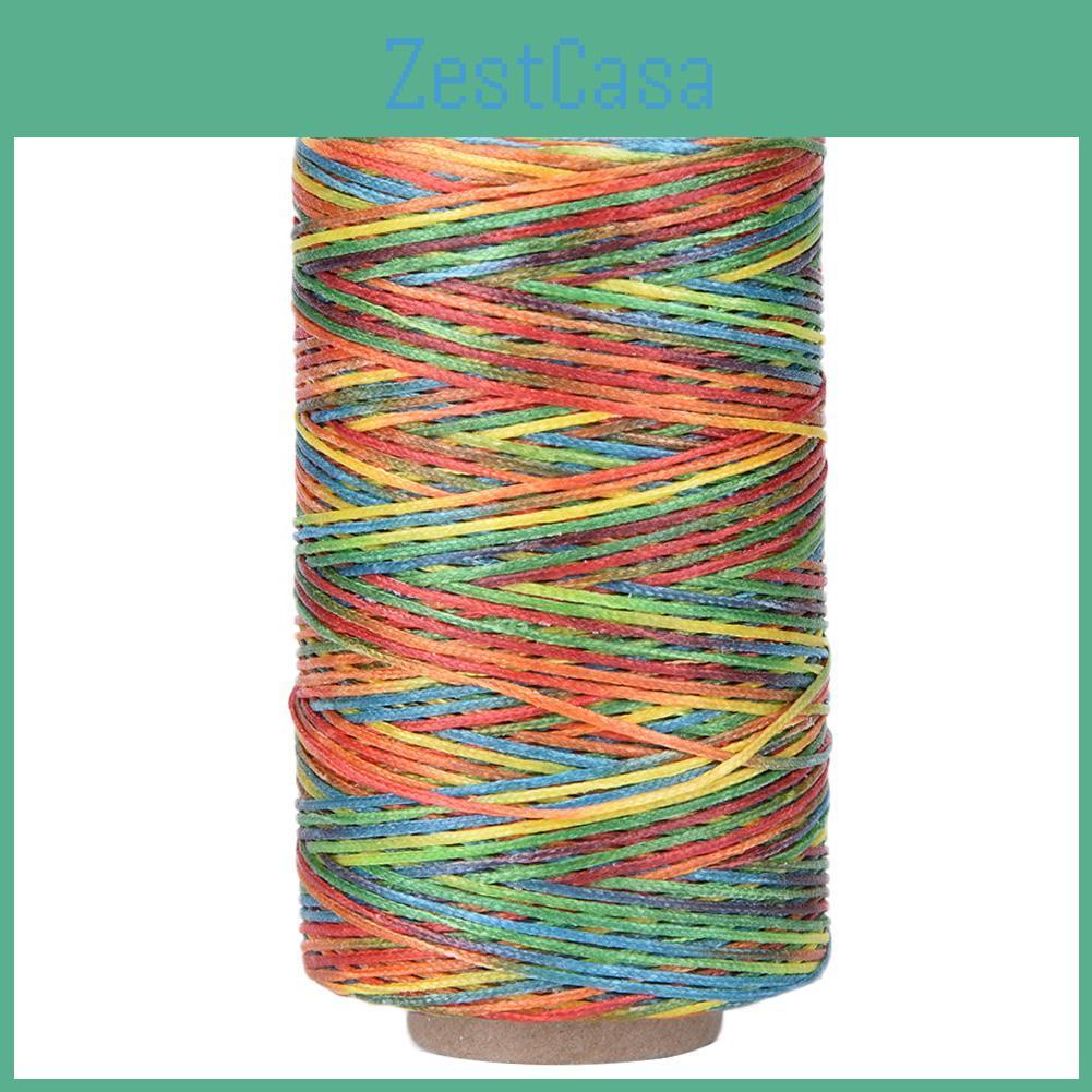150d 250 Crafts Meters Leather Flat Sewing Thread Hand Stitching Waxed Thread Colorful