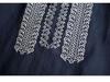 Women's Plus Size Cotton & Linen Shirt - Spring/Summer 2025 Ethnic Style with Wheat Ear Embroidery, Long Sleeve, Loose Fit.