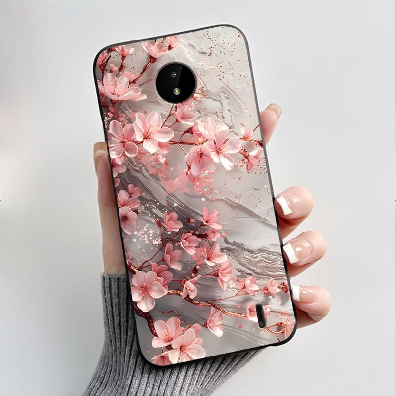 For Nokia C10 C20 C20 Plus Phone Case Luxury Fashion Butterfly Flowers Black Soft TPU Full Protective Cover For NokiaC10 Casing
