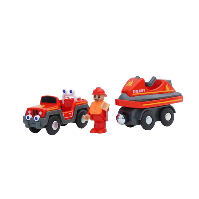 New Multifunctional Magnetic Car Ambulance Police Car Compatible with Thomas Wooden Track Train Toys For Kids