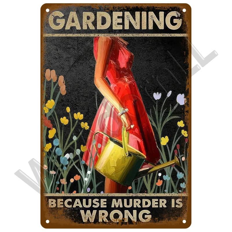 Vintage Flowers For Garden Decorations Retro Metal Sign Home Wall Art Mural Tin Sign Room Decor Plaque Plate Gift Farm Painting