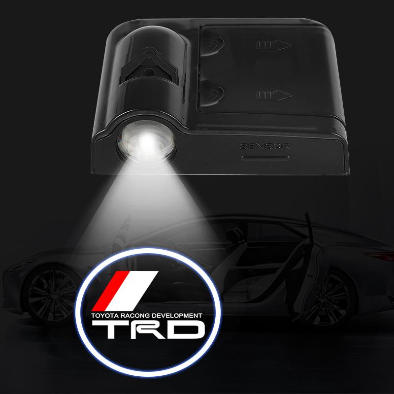 2 Piezas Luces de Bienvenida Inalámbricas HD con Logo en Puerta de Coche Proyector LED Decoración para Toyota TRD GR Yaris Rav4 E150 E120 Land Cruiser 200 Chr Corolla