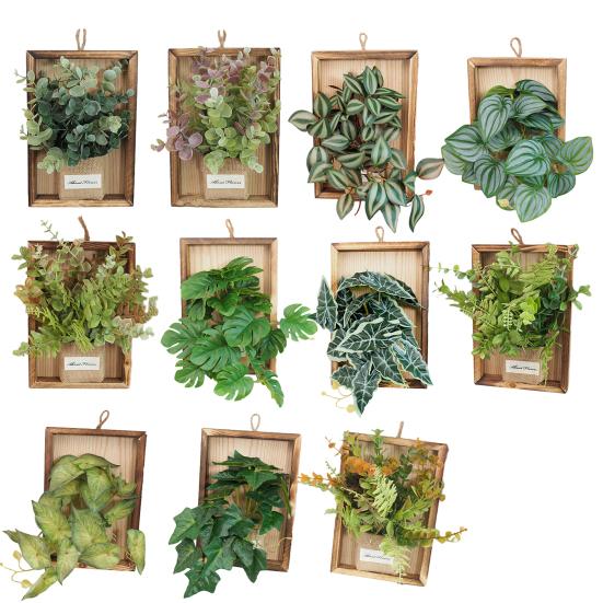 Wall Framed Artificial Plant Faux Greenery Plant in Frame Wall Decor Hanging