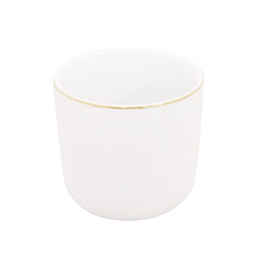 Maruesu Buddhist Altar Supplies: White Gold Lotus Teacup, 2.0 Inches, 10T065-2, White