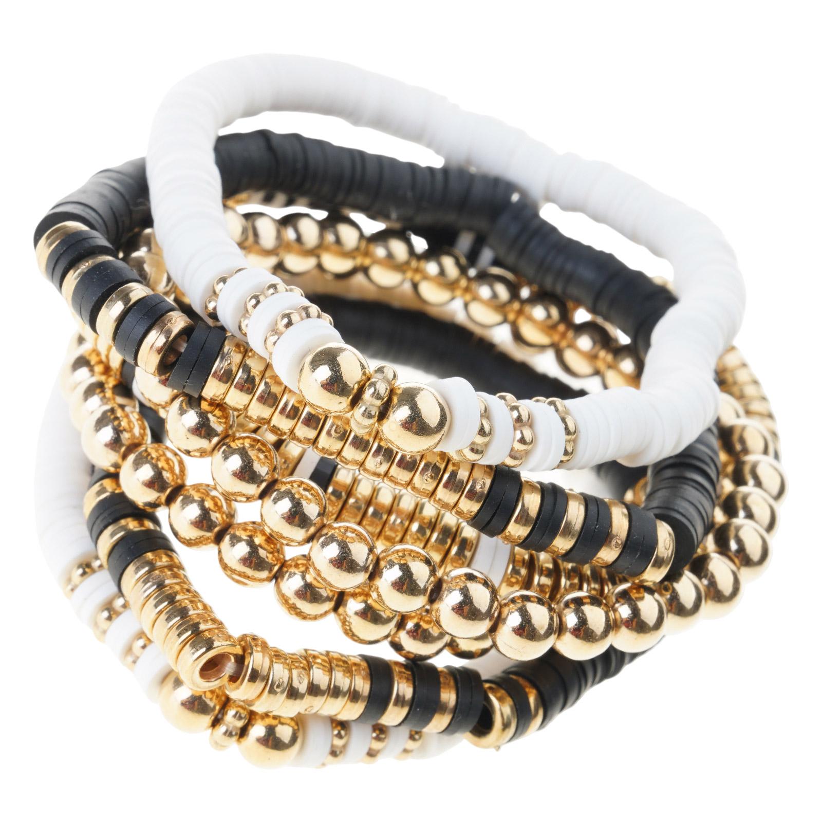 

Многослойный набор браслетов Регулируемый браслет Ручной работы Браслет из мягкой глины Браслет с шармами Подходит для стильных нарядов 1