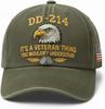 Veteran Dd214 Embroidered Baseball Cap For Men, Military Inspired Hat, Adjustable Cotton Dad Hat, Veteran Gift For Men