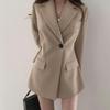 Women's Black Slim Fit Suit Jacket - New Design for Spring/Autumn, Korean & British Style