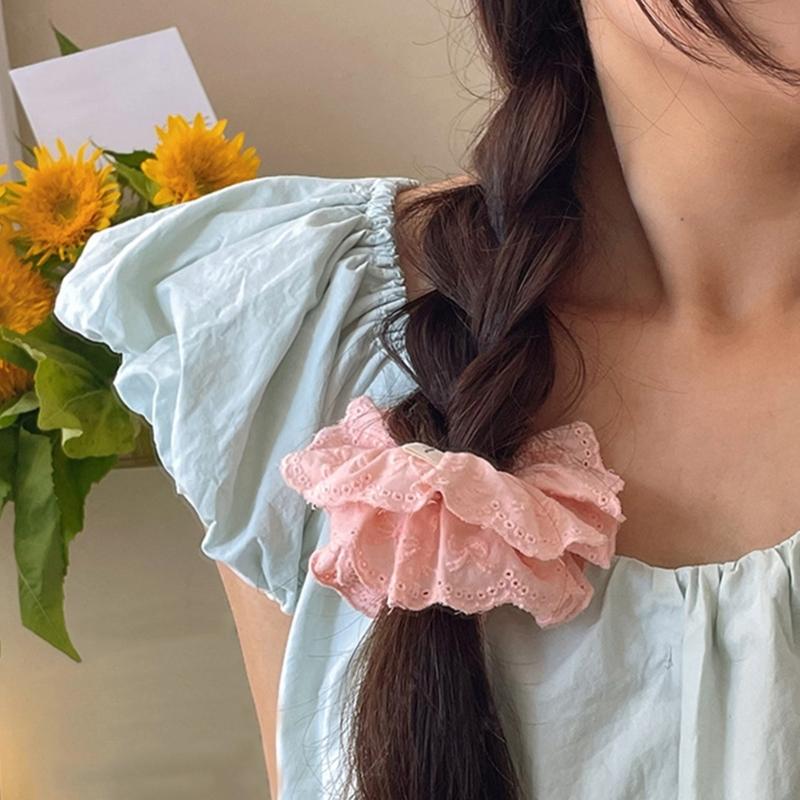 Elegant Hair Scrunchies for Women Large Double Layer Elastic Hair Scrunchy