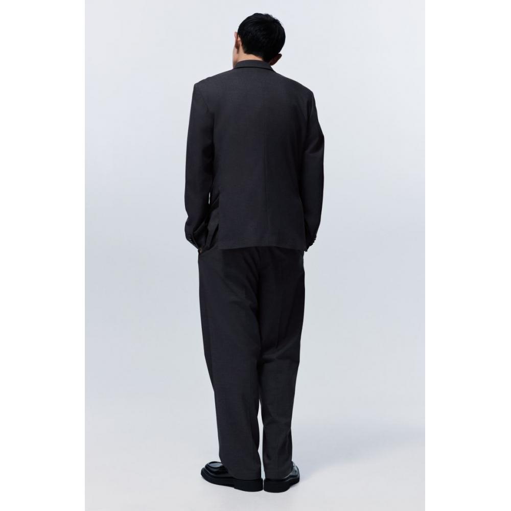 H M Double Breasted Jacket Regular Fit Dark Grey