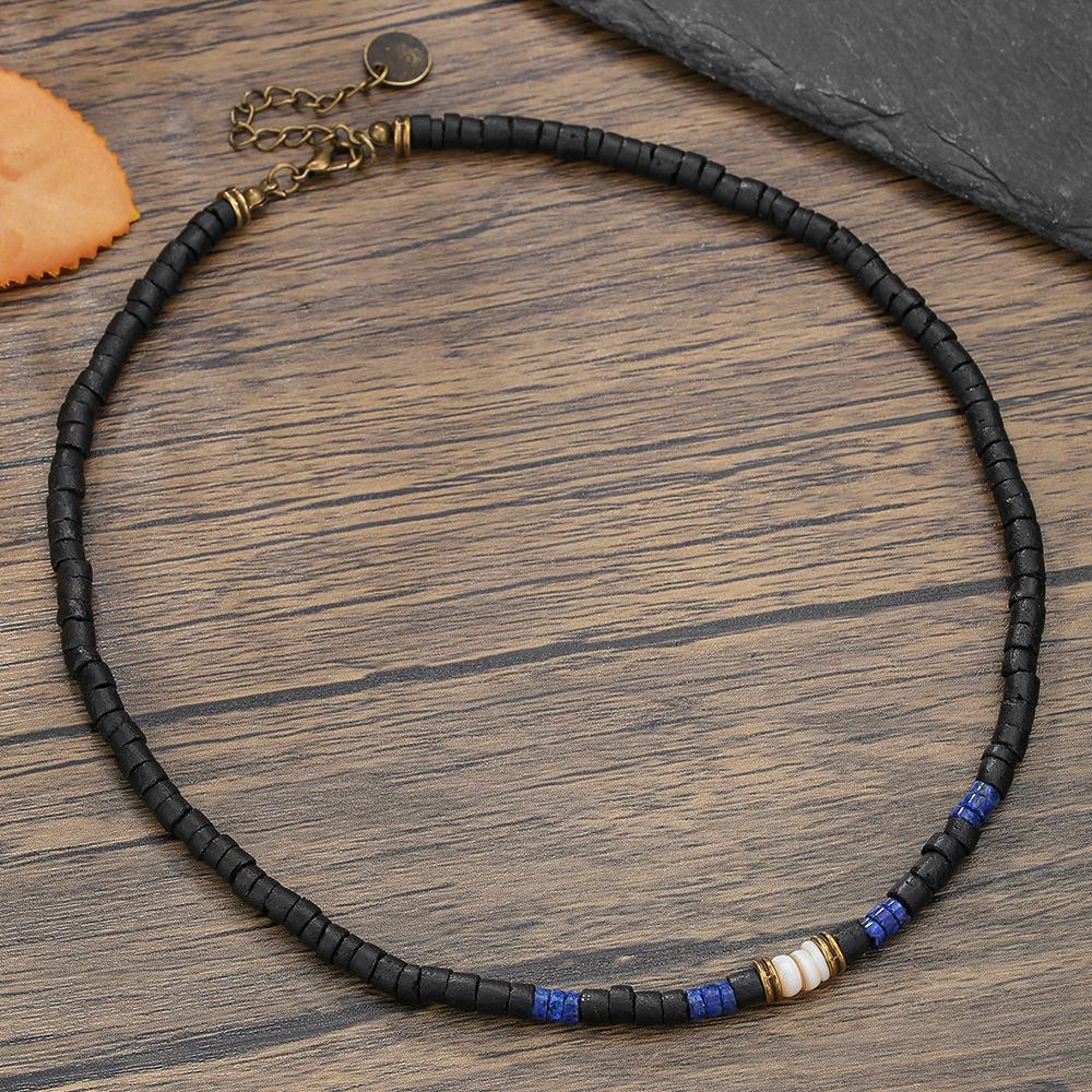 Emperor Stone Beaded Men's Collarbone Necklace: Stylish European & American Hip Hop Abacus Bead Chain
