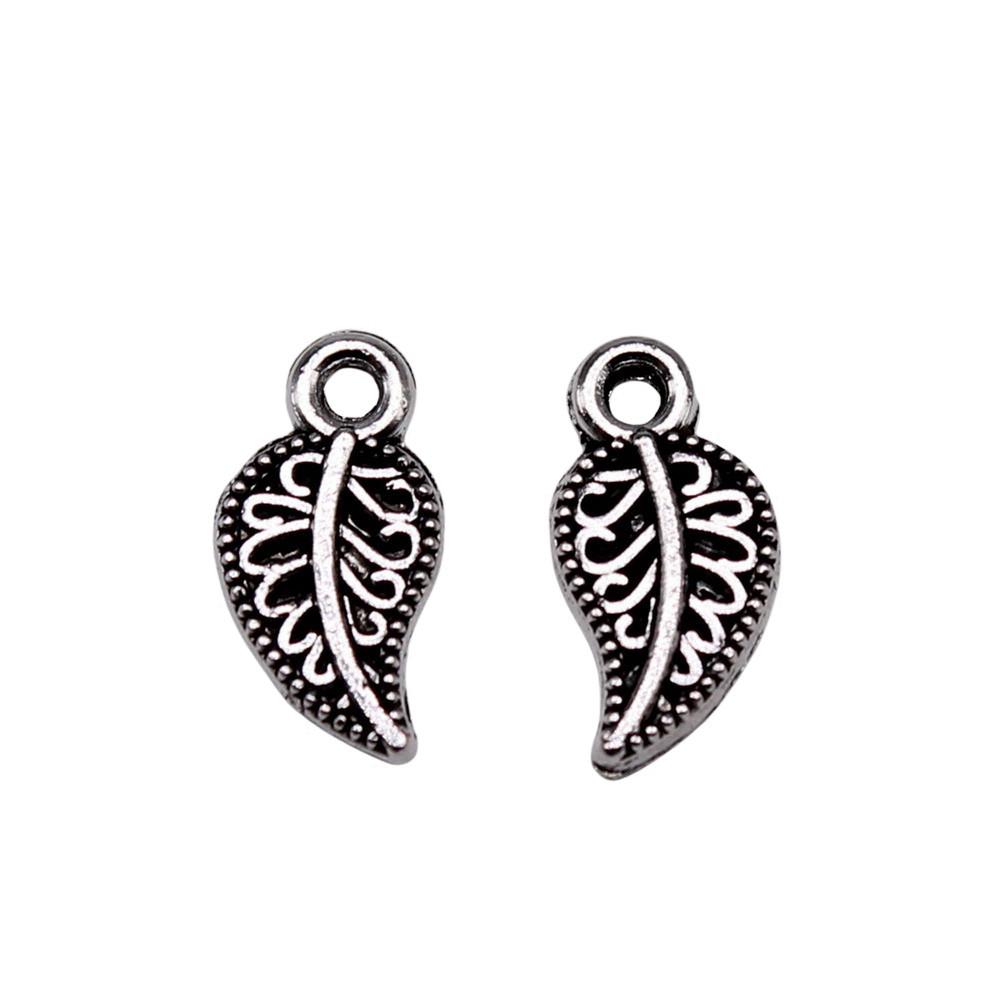 Filigree Leaf Charms Antique Alloy Pendants For Nature Inspired Jewelry