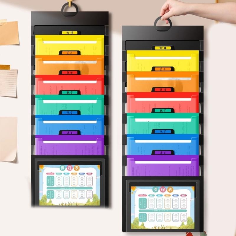 6 Pocket File Bag Expandable Letter Size File Organiser Sorting Case High Capacity Folding Document Organiser  for Offic