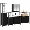 5 piece bathroom furniture set black oak effect wood based material
