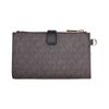 Michael Kors Adele All Over Printed Old Flower Gold Logo Coated Canvas Wallet Women's Brown