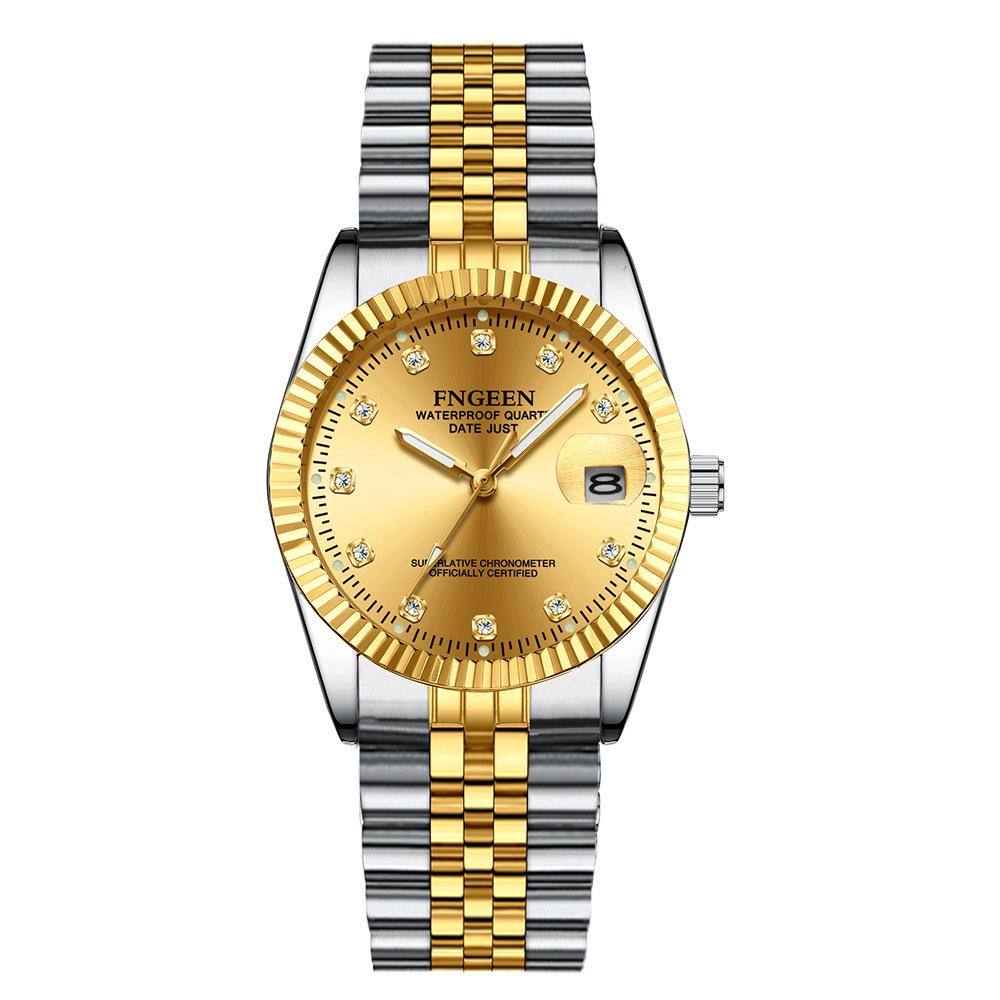 Tycoon Gold Waterproof Couple Watch: Stylish Gold Watches for Men and Women