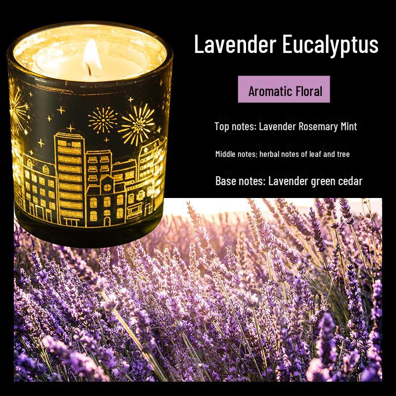 Spot Light-Controlled Soy Wax Essential Oil Fragrance Candle in Elegant Glass