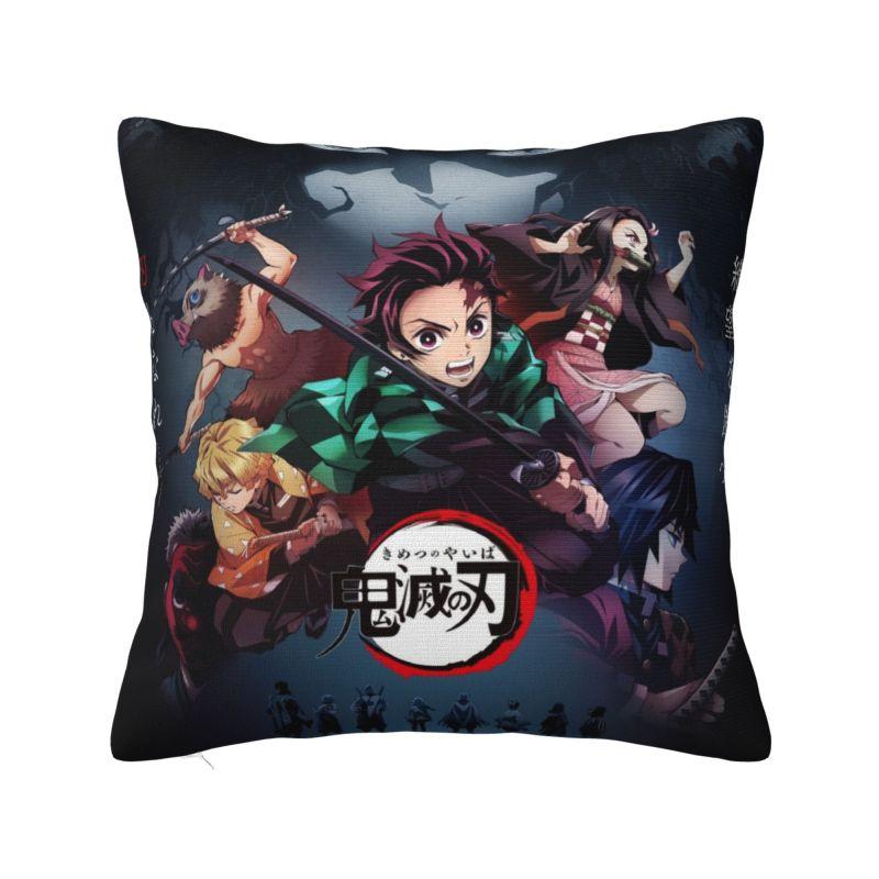 Custom Kimetsu No Yaiba Nezuko Cushion Cover 45x45cm Demon Slayer Anime Manga Soft Cute Pillow Cases