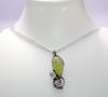 Leaf Prehnite Rainbow Moonstone 925 Silver Plated Necklace 18" Well Made Gift l4T62