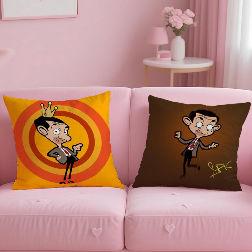 Mr. B-Bean Cartoon Cushion Cover Short Plush Double-Sided Printing Home Machine Washable In Warm Winter Pillow Case