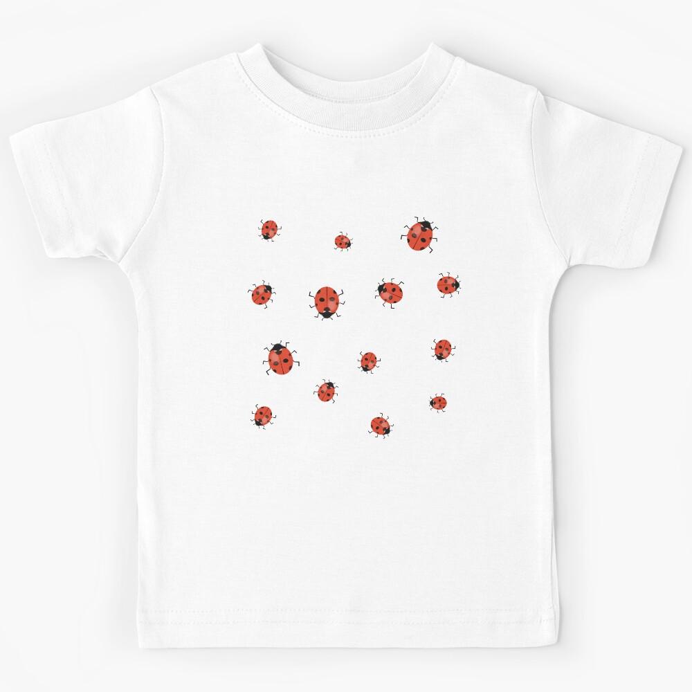Cute Ladybug Fun Insect pattern Kids T-Shirt 130