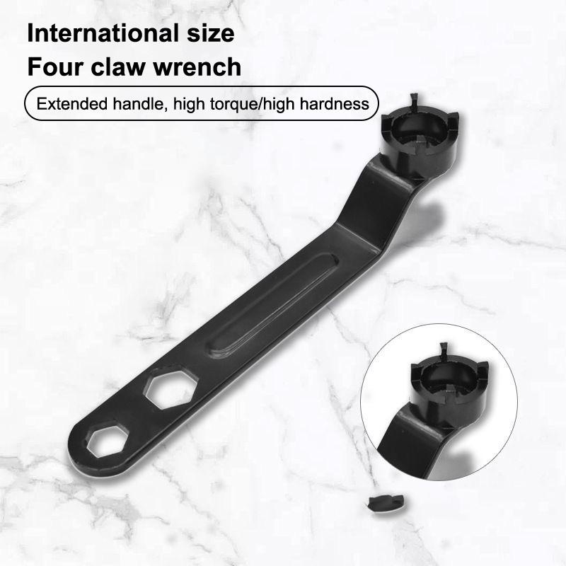 Multifunctional Thickened Four Claw Wrench Adjustable Disassembly Tool Fits Angle Grinder Household DIY Projects