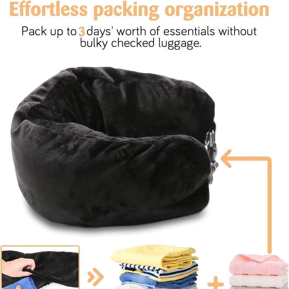 Waterproof Travel Neck Pillow Comfortable Adjustable Strap Fillable Pillow Soft Portable Cervical Pillow Extra Luggage