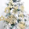 8 Stück gemischte glitzernde Anhänger Funkelnde Gold-/Silber-Weihnachtsdekoration Stilvolle Festliche Saison Heimdekoration