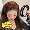 1 Piece Hair Accessories With Clip Ring Fashion Double-Band Hairband Flocked Non-Slip Braided Hair Decorative Hairpin Hairband