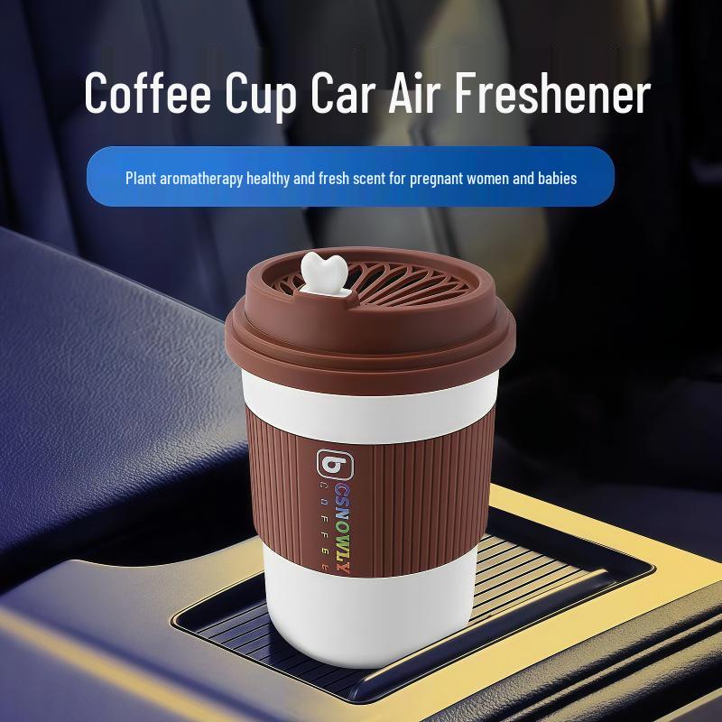 Car Coffee Cup Aroma Diffuser: Long-Lasting Essential Oil Fragrance, Odor Remover, and Freshener.