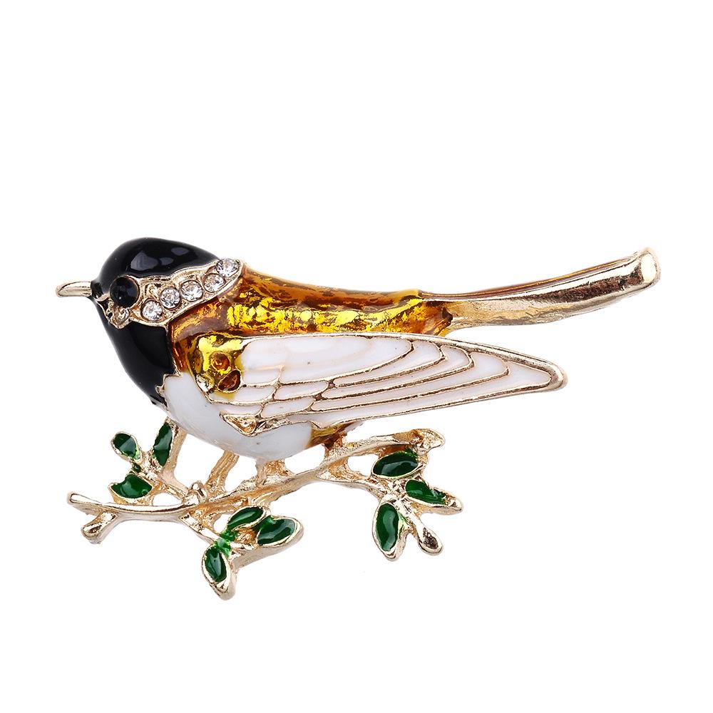 2019 European  American Exquisite Rhinestone Bird  Branch Brooch