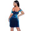 2026 One Shoulder Korean Velvet Fishbone Dress Split Evening Dress Female Spice Girls Fashion Sexy