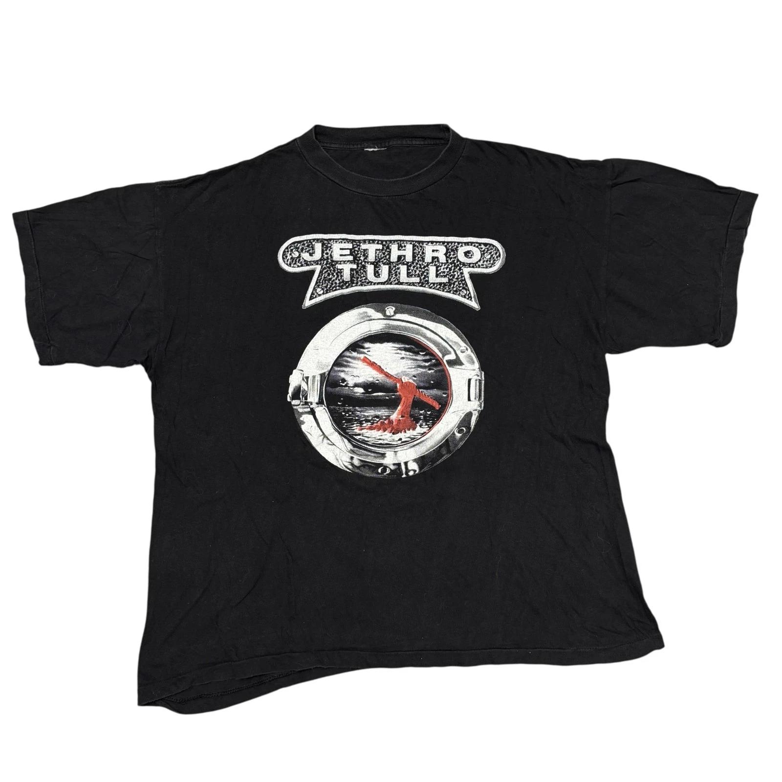 Vintage Jethro Tull Shirt XL Black 80s Tour Concert Single Stitch Rock Band Tee 3XL