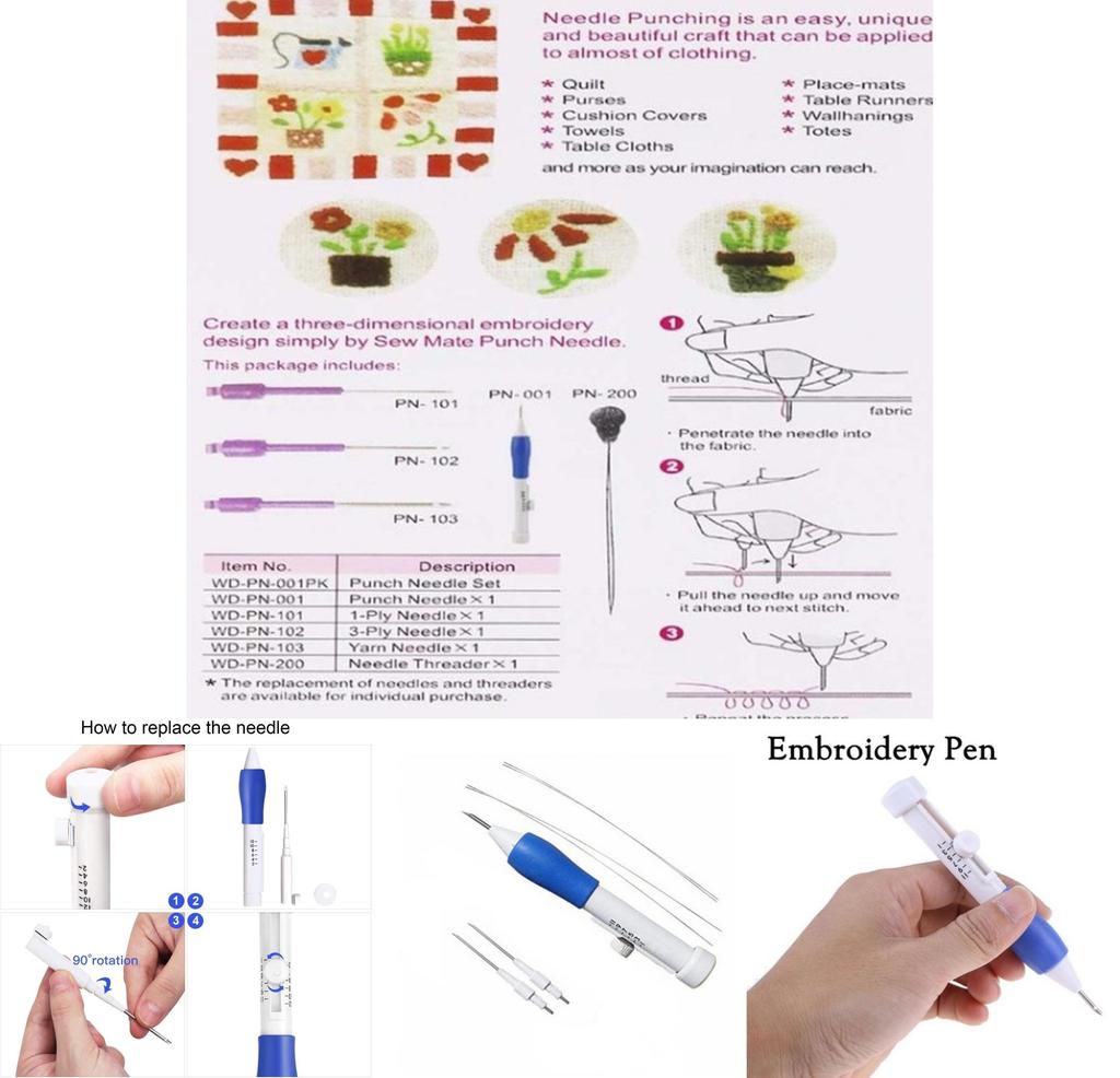 Magic Embroidery Pen Set For Delicate Artworks On Household Items