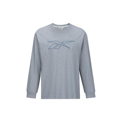 Round Neck Fashion Casual Logo Print Long Sleeve T-Shirt Unisex Tops Light-Gray 24FRM507UGG3