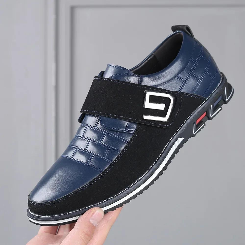 Leather Casual Shoes for Men Fashion Men Loafers Office Comfortable Slip on Men Shoes Business Big Size Working Footwear Tênis