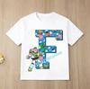 New Toy Story Alphabet A-Z Children's Pure Cotton Short-Sleeved Cartoon Printed Boys' Sportswear Casual Shirt Summer T-Shirt
