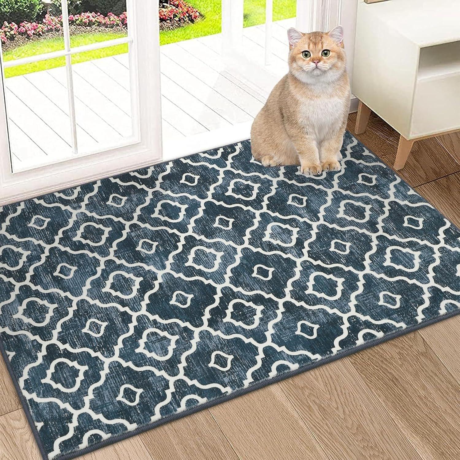 

Ковер в этническом стиле для украшения гостиной, дивана, большого ковра, ковра для спальни, моющегося входного коврика, противоскользящего 40 * 60cm