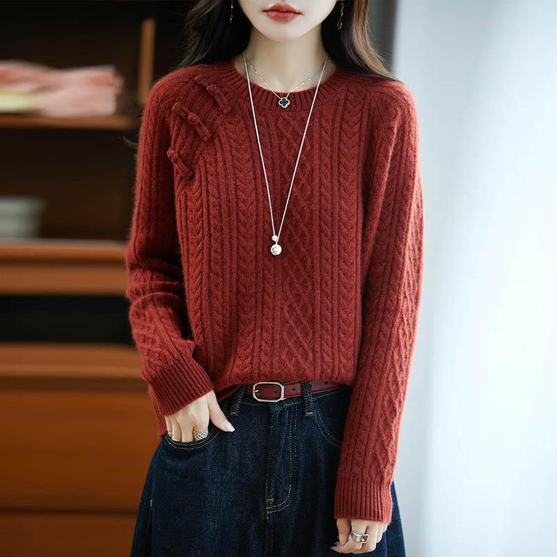Women Sweater 100% Wool MODERN NEW SAGA O-neck Knit Pullover Thick Winter Jumpers Female Knit Tops